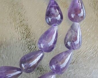 Amethyst thick drops, smooth, 16 mm, per 5 pieces