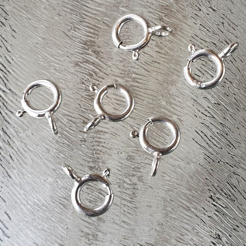 Sterling zilveren veerringslotje 7 mm, per 2 stuks afbeelding 1