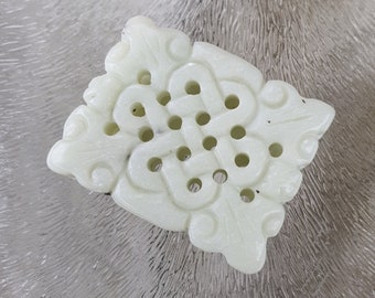 Hand carved jade bead - pendant, 25 x 35 mm, each
