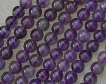 Amethyst kralen, rond 8 mm, per 10 stuks