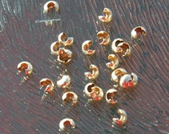 Goldfilled knijpkraalverbergers, 3 mm, per 15 stuks