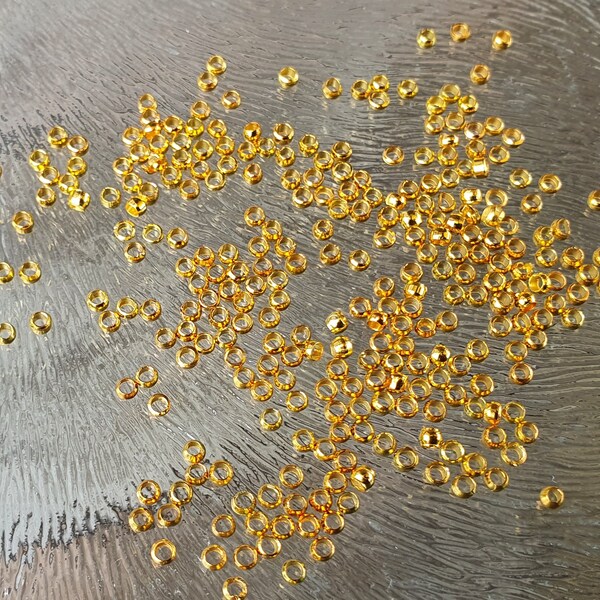 Perles de pincement rondes de 1,5 mm, dorées, pour environ 500 pièces