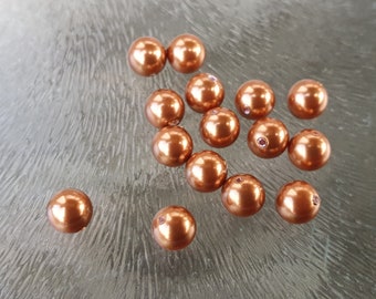 Swarovski parels copper 6 mm, per 20 stuks