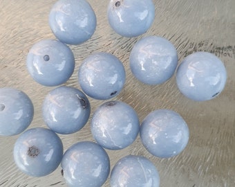 Angelite beads 12 mm, per 5 pieces