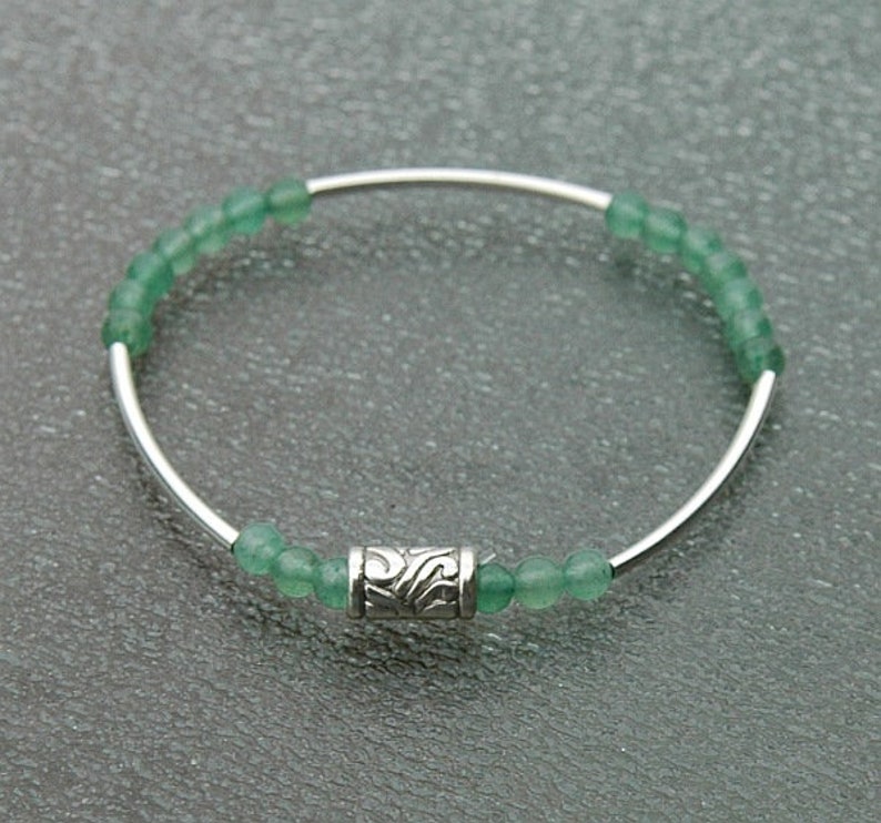 Green aventurine beads 6 mm, per 38 cm cord image 4