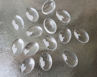 Glazen cabochons, ovaal, 13 x 18 mm, per 20 stuks