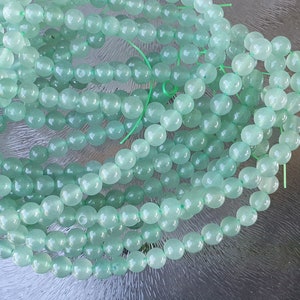 Green aventurine beads 6 mm, per 38 cm cord image 1