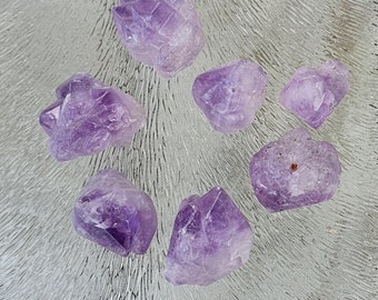 Amethyst kralen, ruw, ongeveer 12 tot 15 mm, per 10 stuks