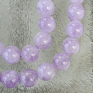 Amethyst bead, lilac, round 10 mm, per 5 pieces