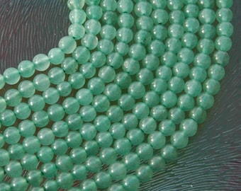 Green aventurine beads 4 mm round, per 50 pieces