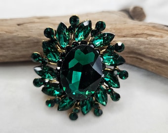 Green Crystal Brooch