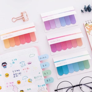 Korean Post-it Gradient Korean Stationery Creative Six Colors Gradient Sticky Notes Office Learning Memo