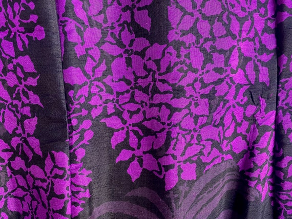 Silk Dress, Purple and Black, 80s, Handmade - image 9