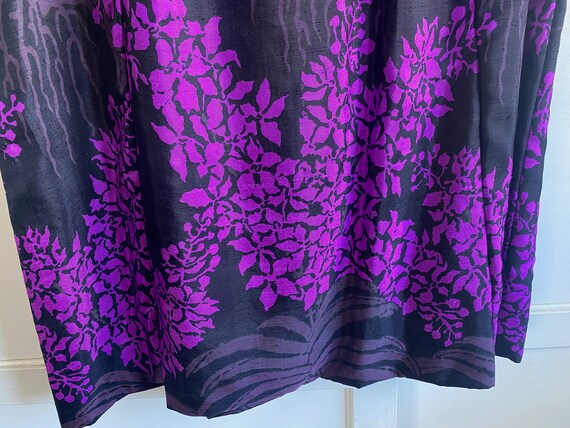 Silk Dress, Purple and Black, 80s, Handmade - image 10