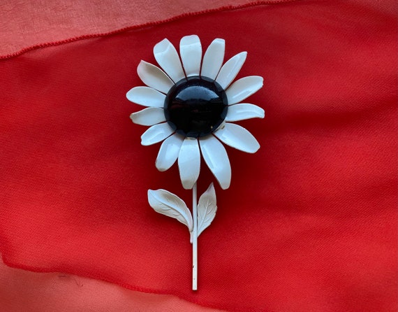 Flower Brooch, 1960s, Enamel, by Designer Weiss - image 1