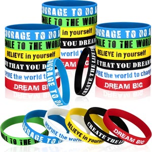 Wristband for Cause, Rainbow Silicone Bracelet Bulk, Custom Rubber Bracelet Pack, Personalized Silicone Wrist Bands Personalized Wrist Bands