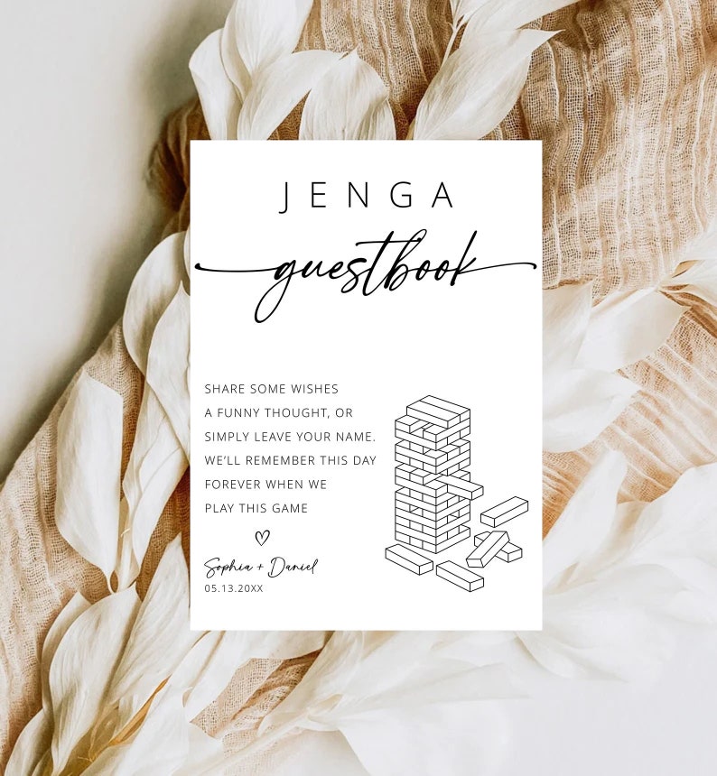 Jenga Game Sign Wedding Jenga Game Sign Jenga Guestbook Sign Jenga Wedding Graduation Party