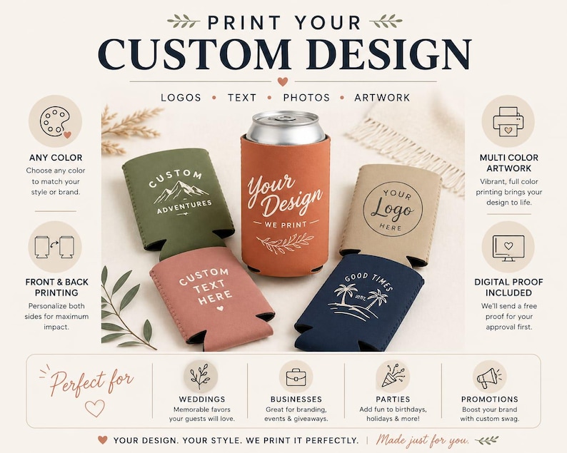 Rustic style wedding can cooler favor with date
Funny wedding quote can cooler for party drinks