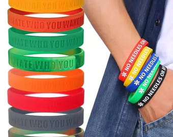 Custom Silicone Wristbands With Picture Text Clipart Logo Message Personalized Rubber Bracelets for Events Support Fundraisers Awareness
