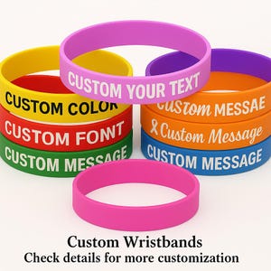 Custom Printed Wristbands | Personalized Wristbands | Personalized Rubber Bracelet | Custom Silicone Wristband Motivation, Gifts, Support