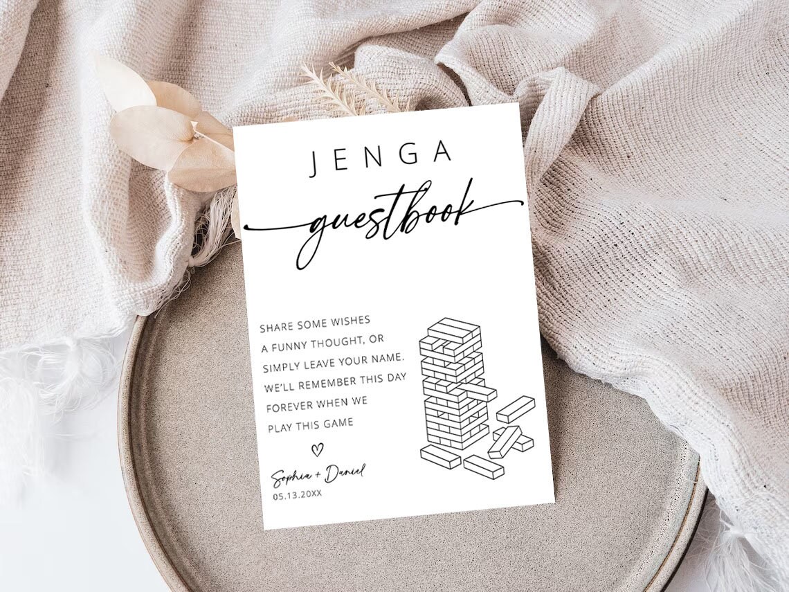 Jenga Game Sign Wedding Jenga Game Sign Jenga Guestbook Sign Jenga Wedding Graduation Party