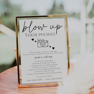 Blow Up Their Phone Sign Editable Text Wedding Sign