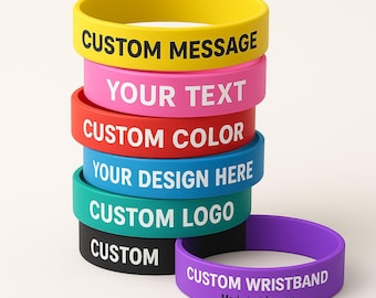 Custom Silicone Wristbands Bulk, Personalized Rubber Bracelets, Event, Awareness Fundraiser Pride Party Favors Gifts Personalized Wristbands