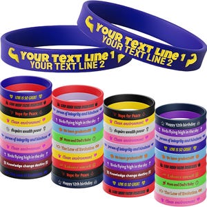 Personalized Printed Silicone Wristbands, Custom Silicone Wristband for Causes, Weddings, Parties, Events, Gifts, Fundraisers, Awareness