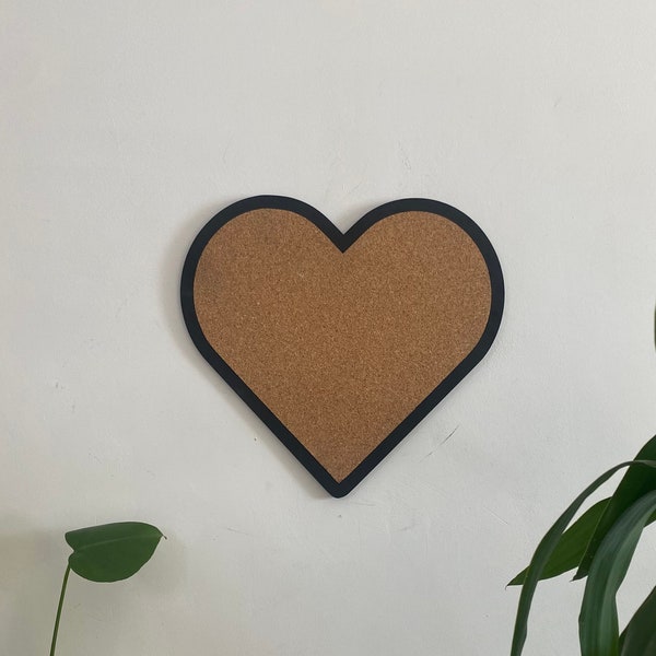 Liefdevol Hart Prikbord - Handgemaakt met Gecertificeerd Hout en Fijne Kurk - Geometrische Wand Decoratie - Prikbord met harde frame