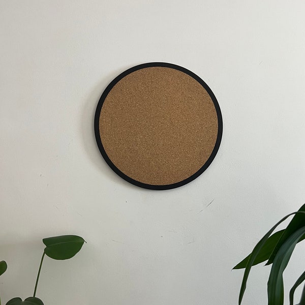 Elegant Circle Notice Board - Handmade from Sustainable Wood and Cork - Geometric Wall Decoration - Hard Frame Pin Board