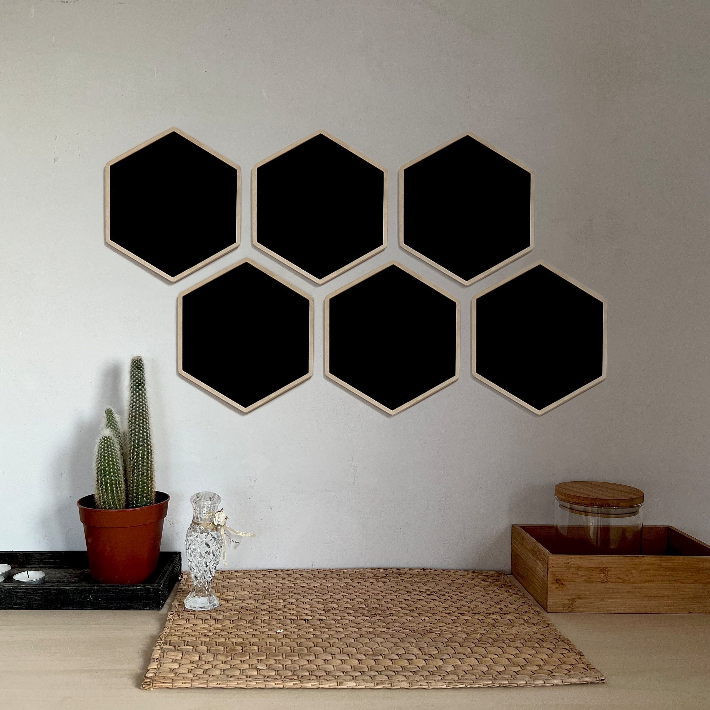 Set of 3 Bulletin Board and Chalkboard Hexagon Etsy UK