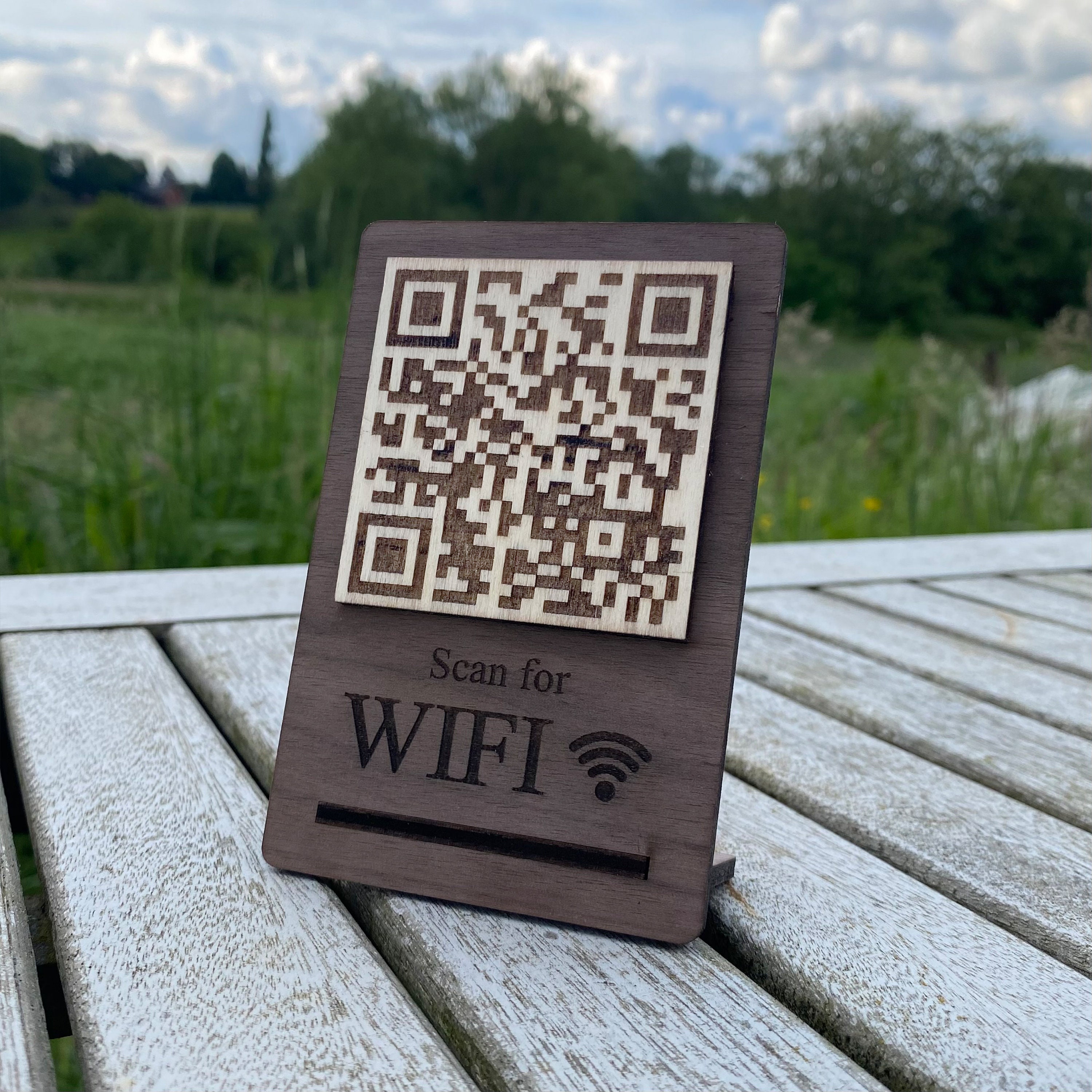 Custom Code Catering Custom Wooden QR Codes Menu, Wifi, Payqonic, Social Media and Custom ...