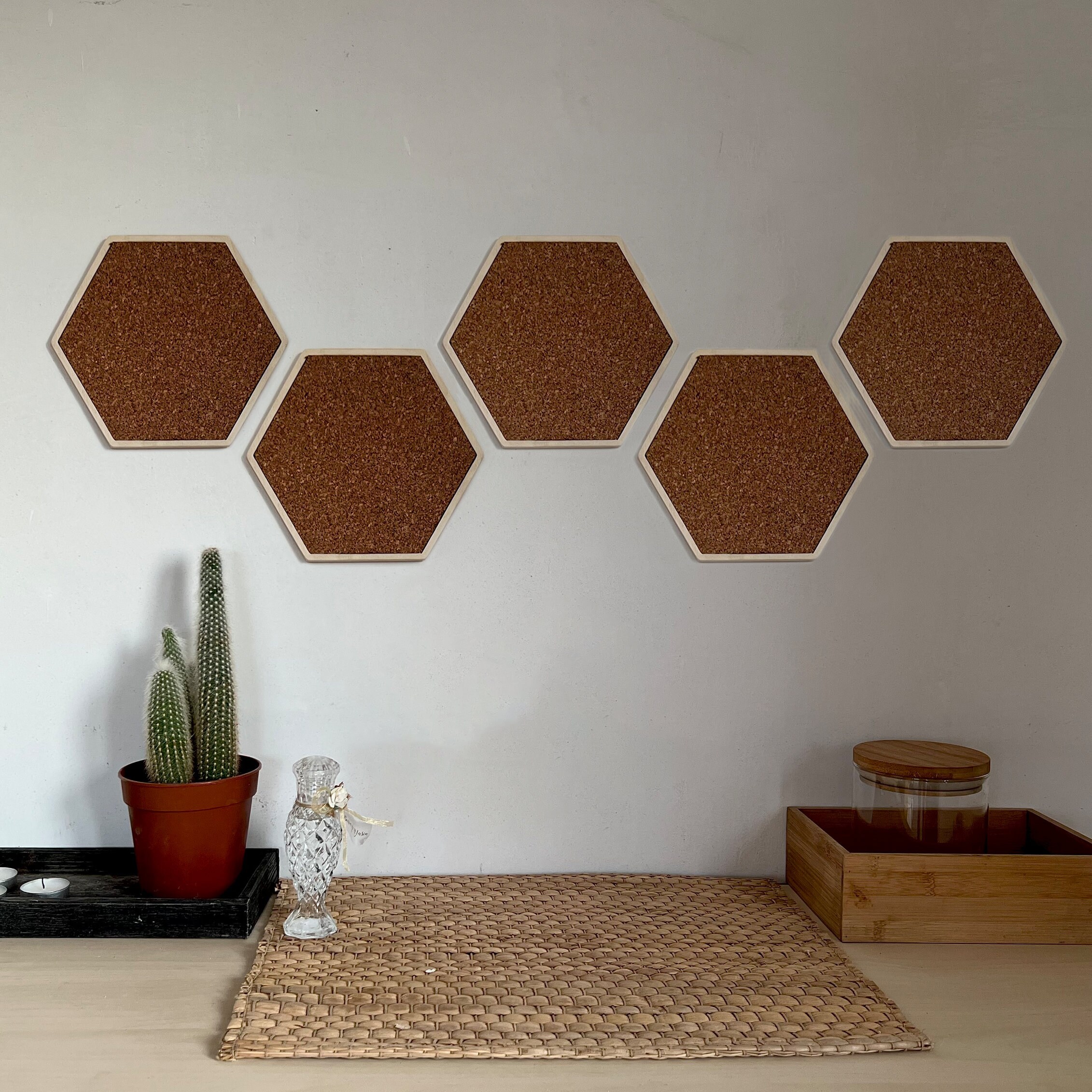 Set of 3 Bulletin Board and Chalkboard Hexagon Etsy UK