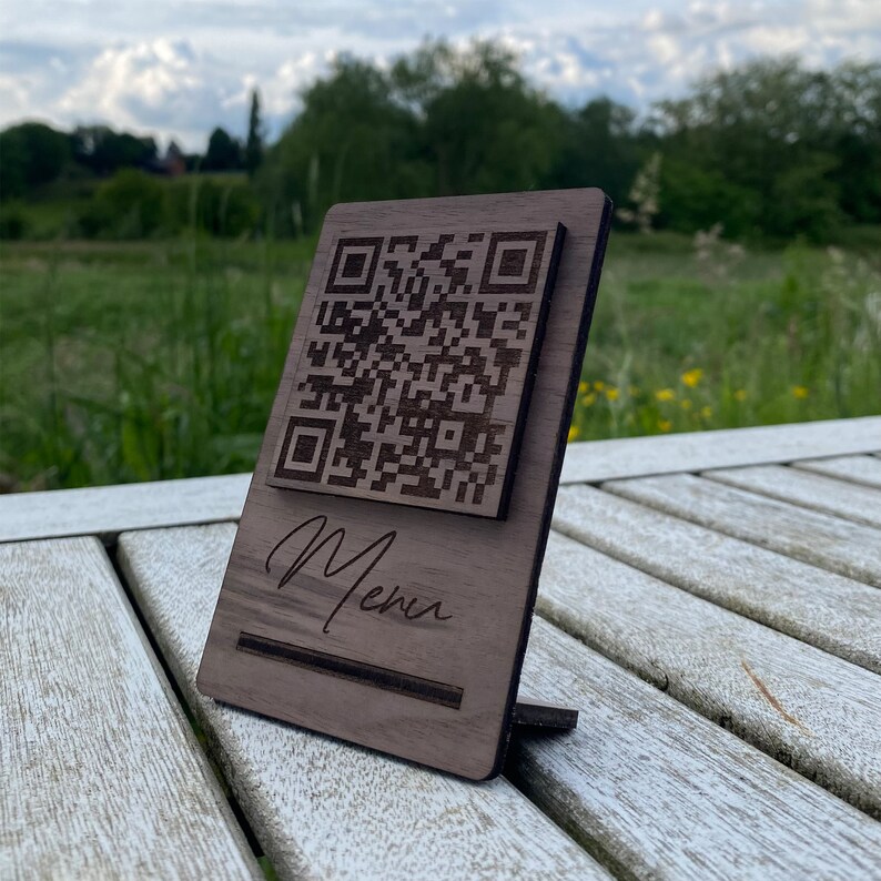 Custom Code Catering Custom Wooden QR Codes Menu, Wifi, Payqonic, Social Media and Custom ...