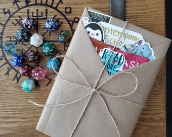 Roll for Book | Blind Date with a Book | Nerd Gift | Mystery Book | Self-Care Gift | Surprise Book | Book Worm | Bookish Gift | D&D | Dice