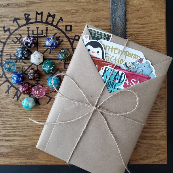 Roll for Book | Blind Date with a Book | Nerd Gift | Mystery Book | Self-Care Gift | Surprise Book | Book Worm | Bookish Gift | D&D | Dice