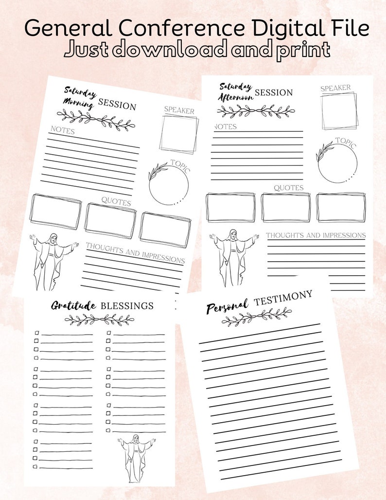 General Conference Note-taking Digital File - Etsy
