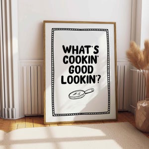 Süße Kochkunst Küchen Wall Art Print Küchen-Galeriewand Niedliche Kochwand Digital