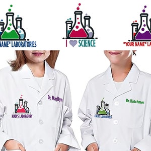 Toddler/Kids' custom lab coat, embroidered personalized kids lab coat, kids doctor coat, embroidered image 1