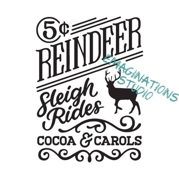 Reindeer Sleigh Rides SVG PNG DXF Etsy UK