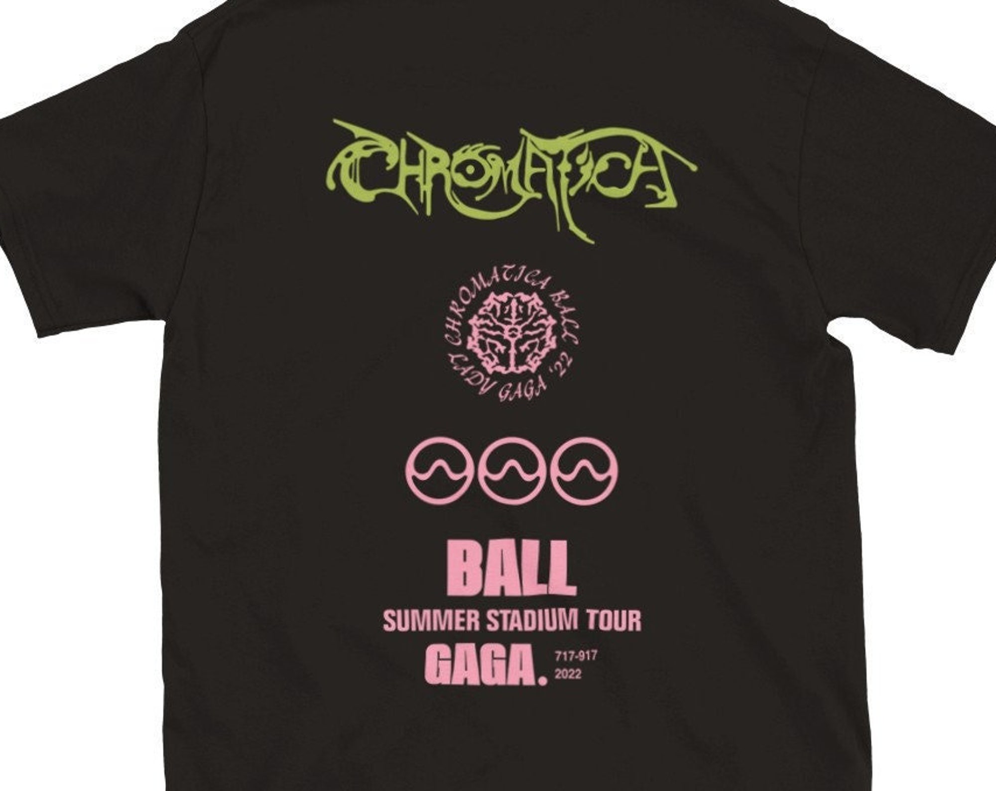 Discover Lady Gaga Chromatica Ball Tour Reverse Grafik T-Shirt