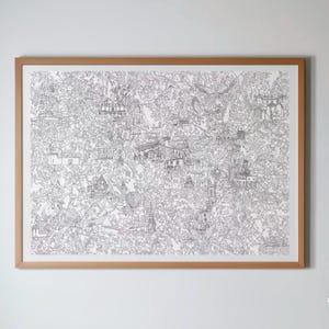 Handgetekende kaart Lot-et-Garonne, Frankrijk door Thomas William Roots Art (PRINT)