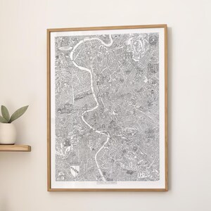 Carte de Rome dessinée à la main - oeuvre de Thomas William Roots Art (impression en édition limitée)