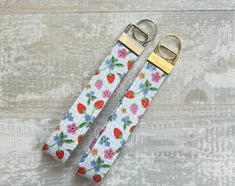 Plaid Berry Keychain Wristlet