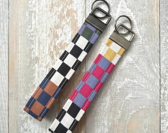 Checkered Keychain Wristlet