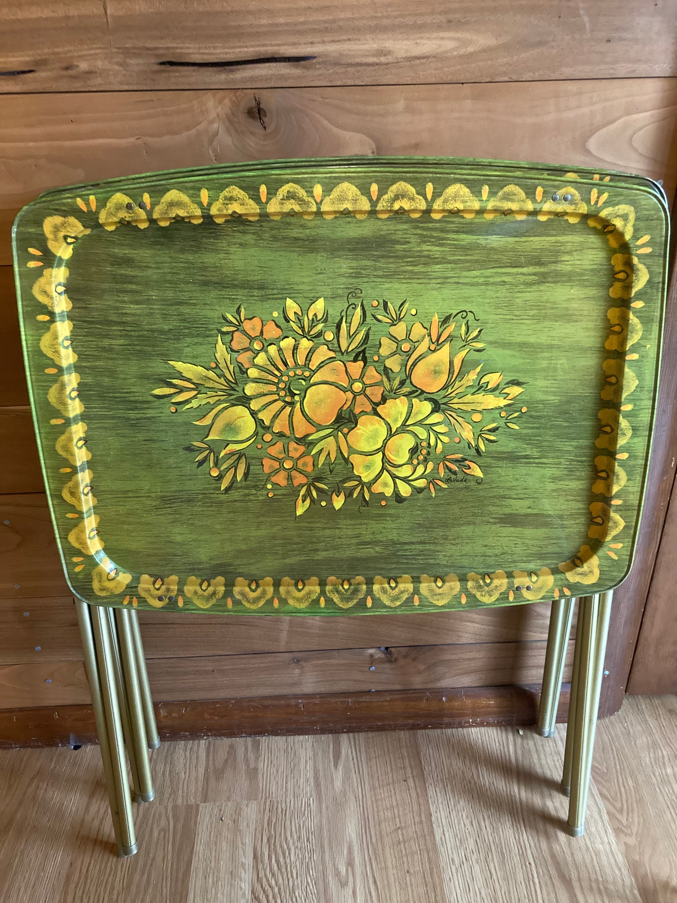 Vintage Lavada Mid Century TV Trays Etsy