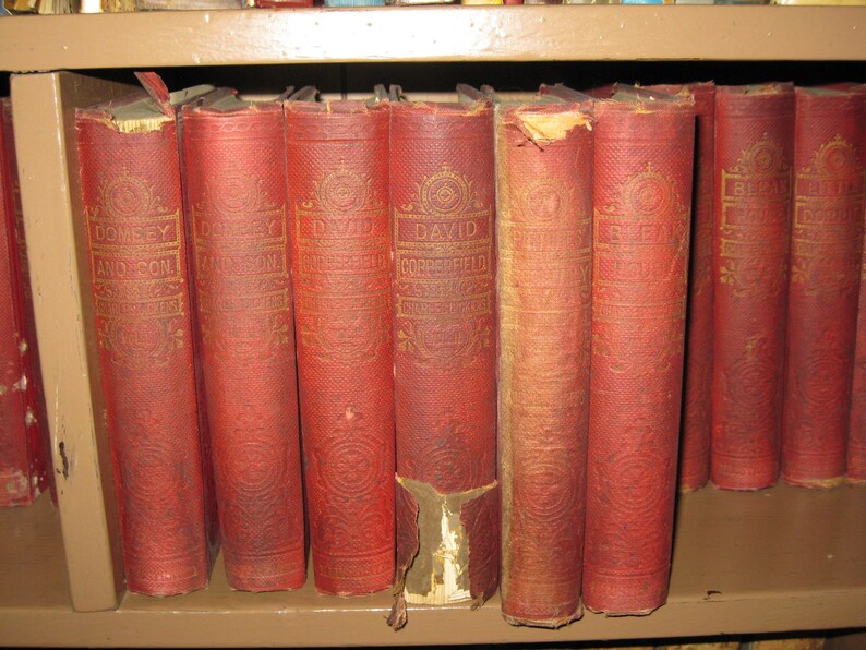 Works of Charles Dickens 22 Volumes /1 Duplicate Vintage Antique RARE