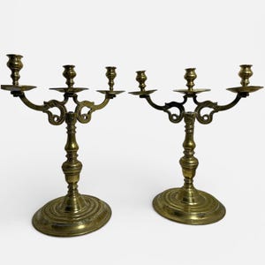 Aubaho Chandelier D'Église Bougeoir Massifs Style Antique 70cm Brun