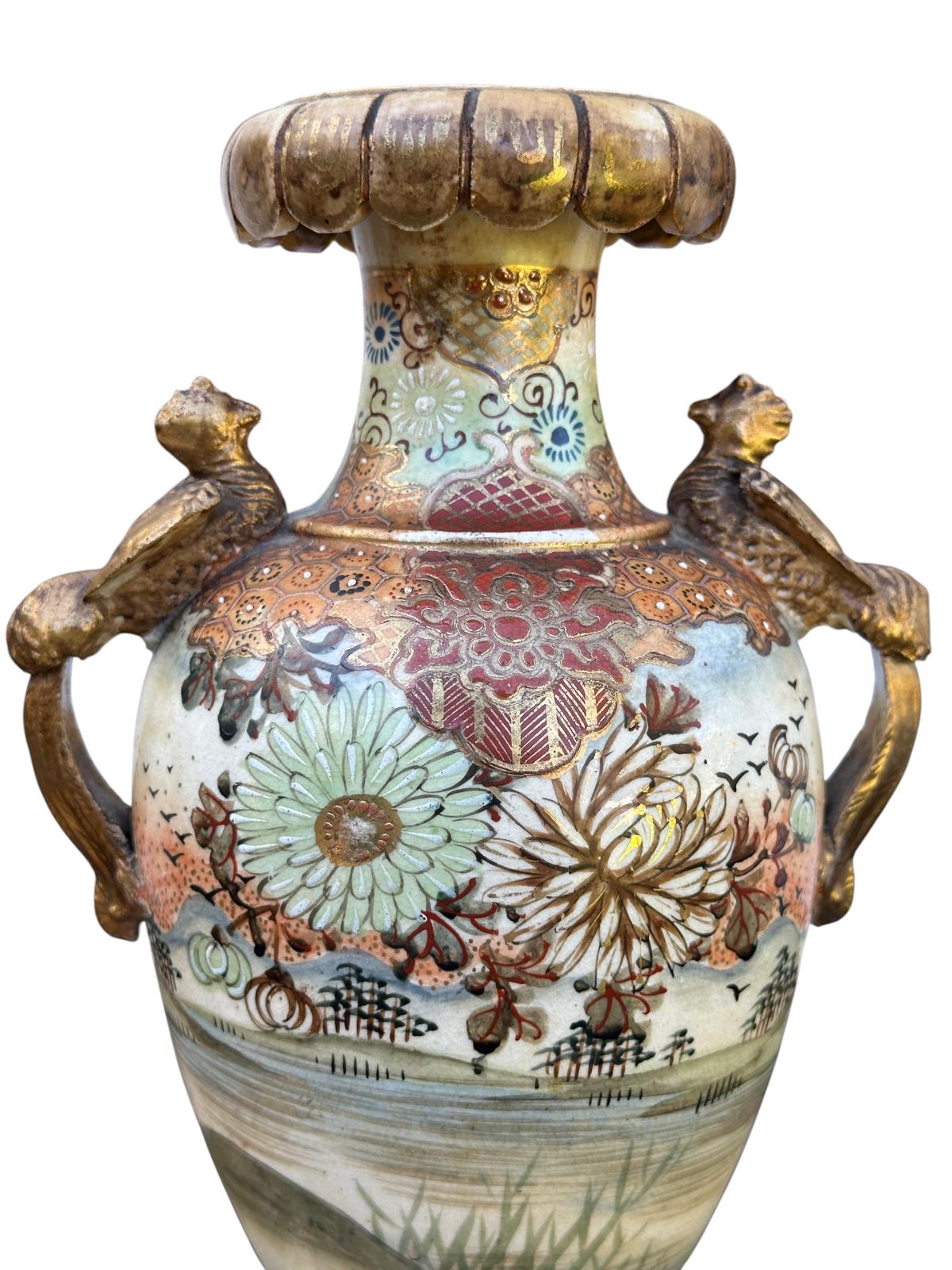 非常に質の良い、明治時代の薩摩の日本の記念碑的な花瓶 - Etsy 日本