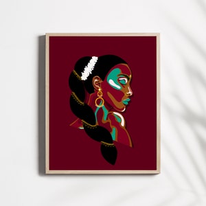 South Asian Woman | Jasmine Hair Braid |  Digital Wall Art